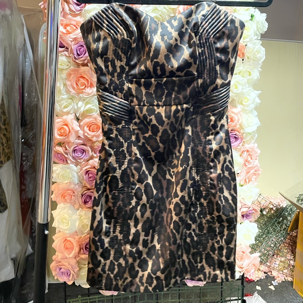 GUESS Leopard print corset mini dress